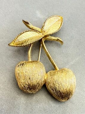 Vintage 1960’s Sarah Coventry "Golden Cherries" brooch